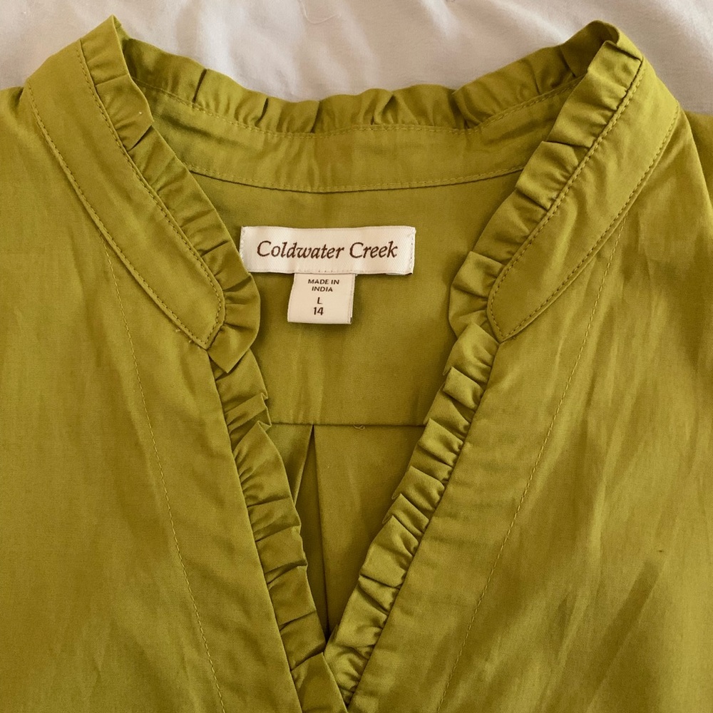 Coldwater Creek subtle ruffle top - Picture 2 of 3